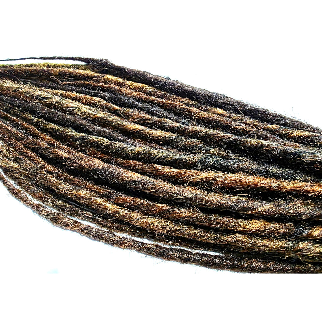 45 SE Single Ended Mix Dreads Dreadlocks Hair Extensions Brown Auburn
