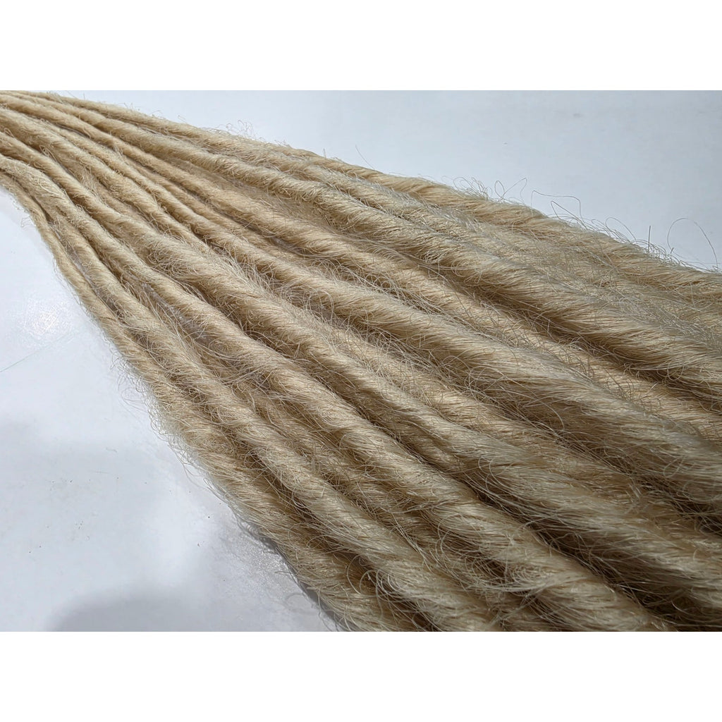 20 clip in synthetic dreadlocks – platinum blonde dreads on handmade weft, 2 clips