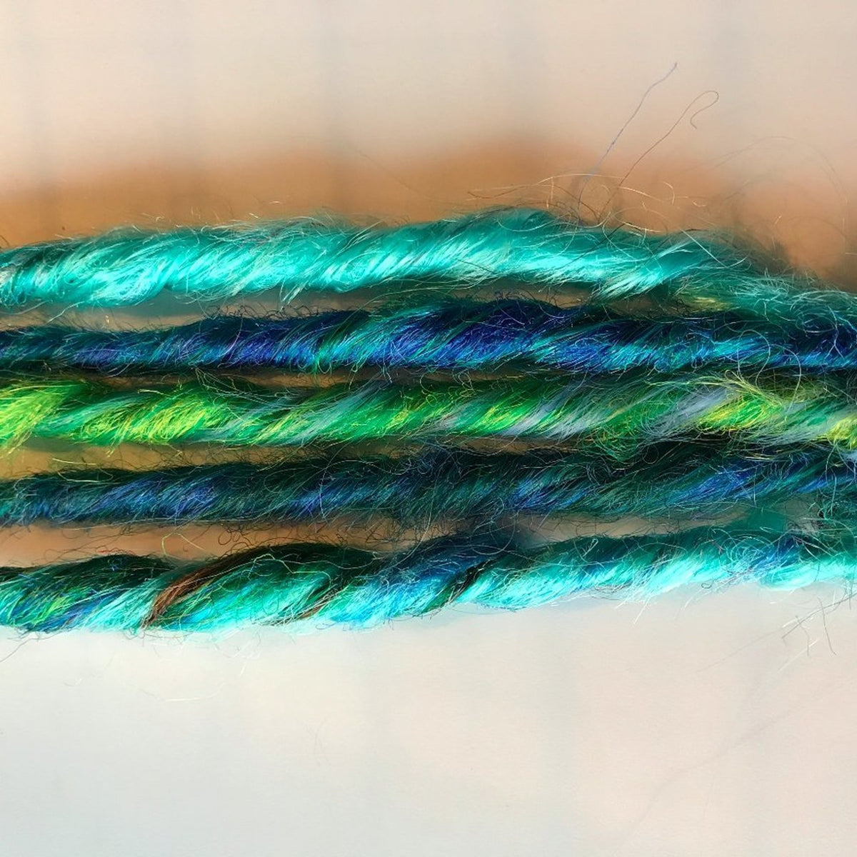 Green Blue Clip in Dread Dreadlock Hair Extensions