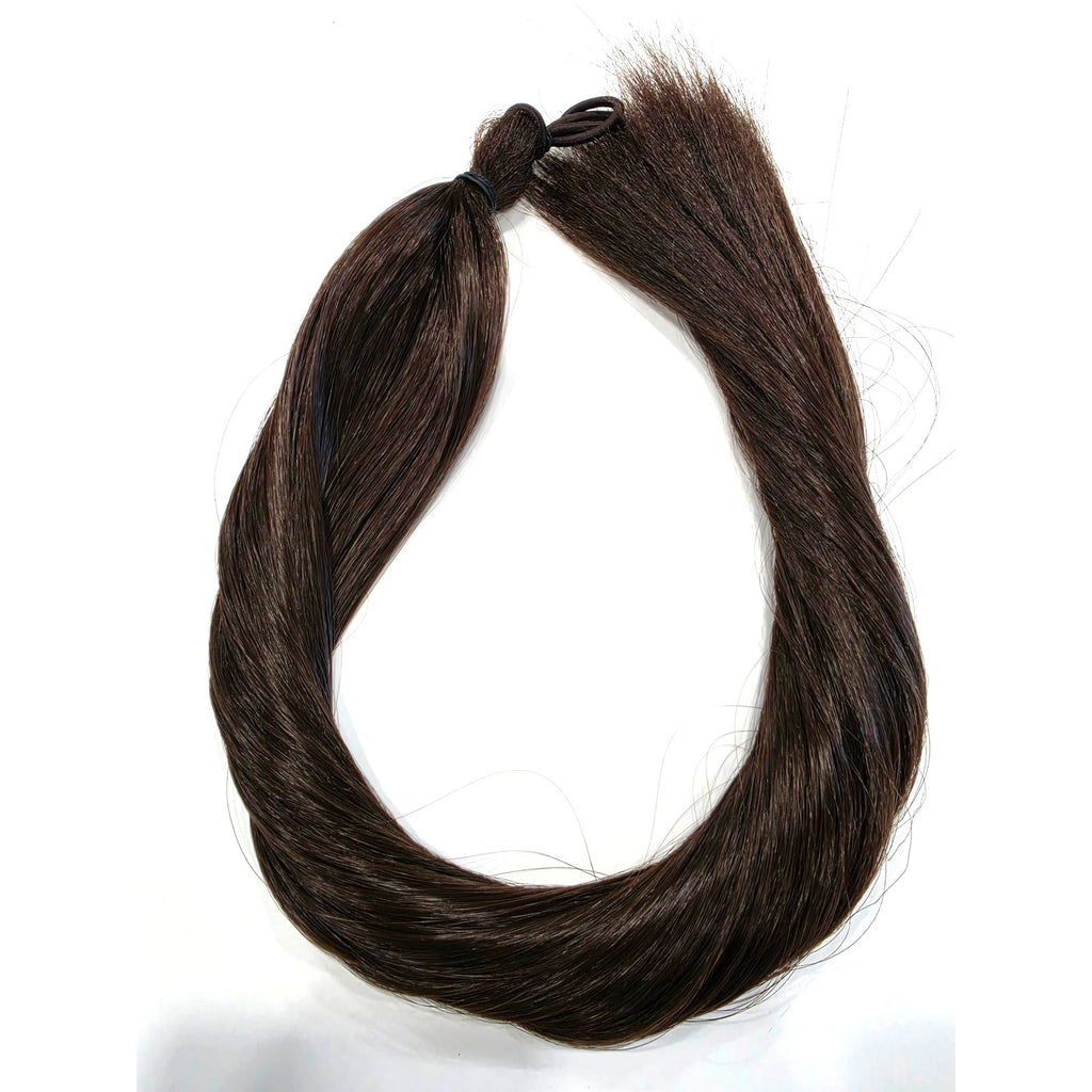 Medium brown ponytail extension 24 inch, color 6 straight synthetic hair pony fall