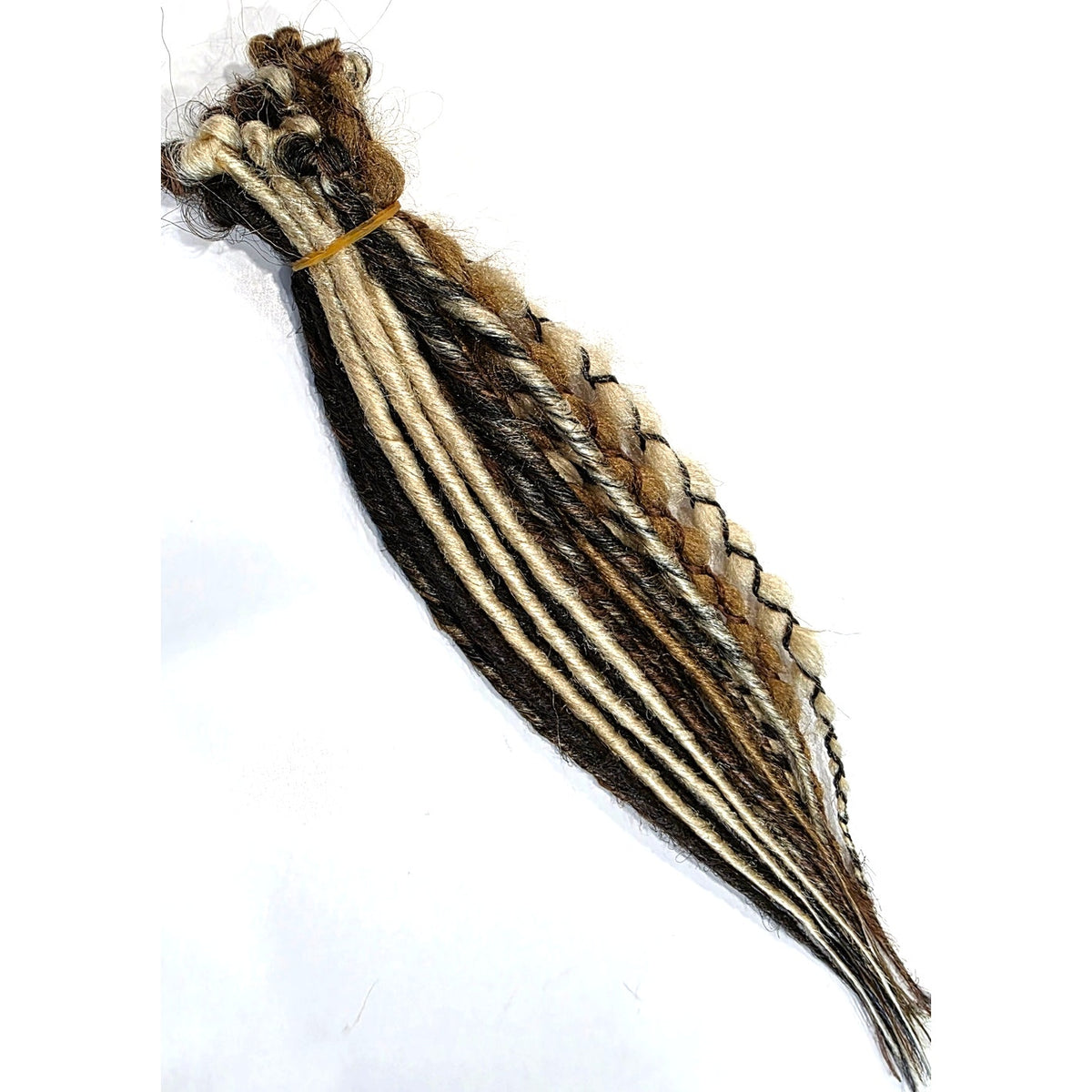 20 SE Single Ended Blonde Brown Gold Synthetic Dreads Dreadlocks Hair Extensions