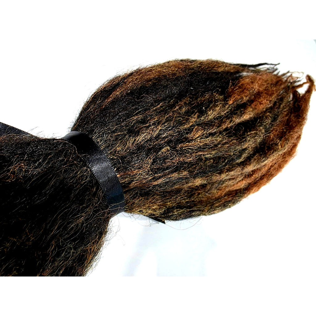 50 SE Single Ended Synthetic Dreads Brown Auburn Blonde Knotty Natural Style