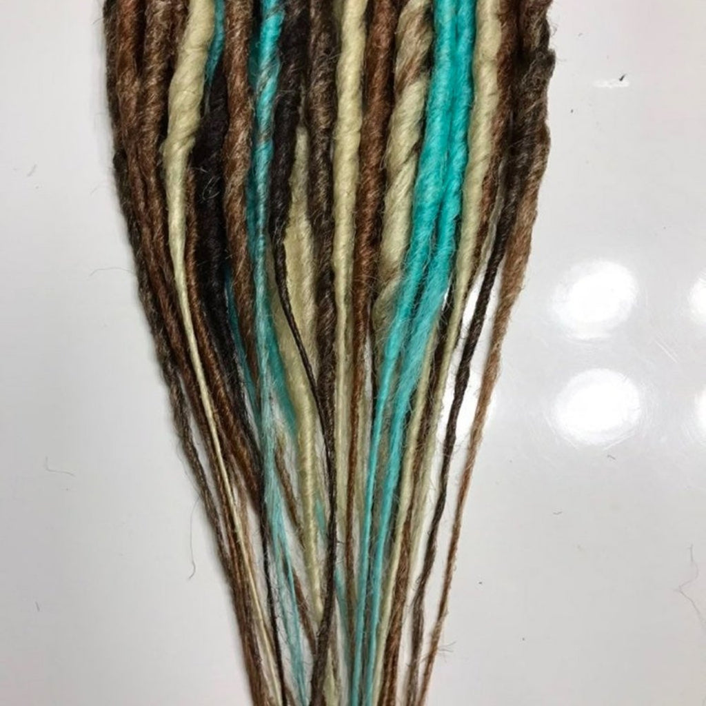 40 SE Single Ended Brown Auburn Blonde Blue Dreads Dreadlock Hair Extensions