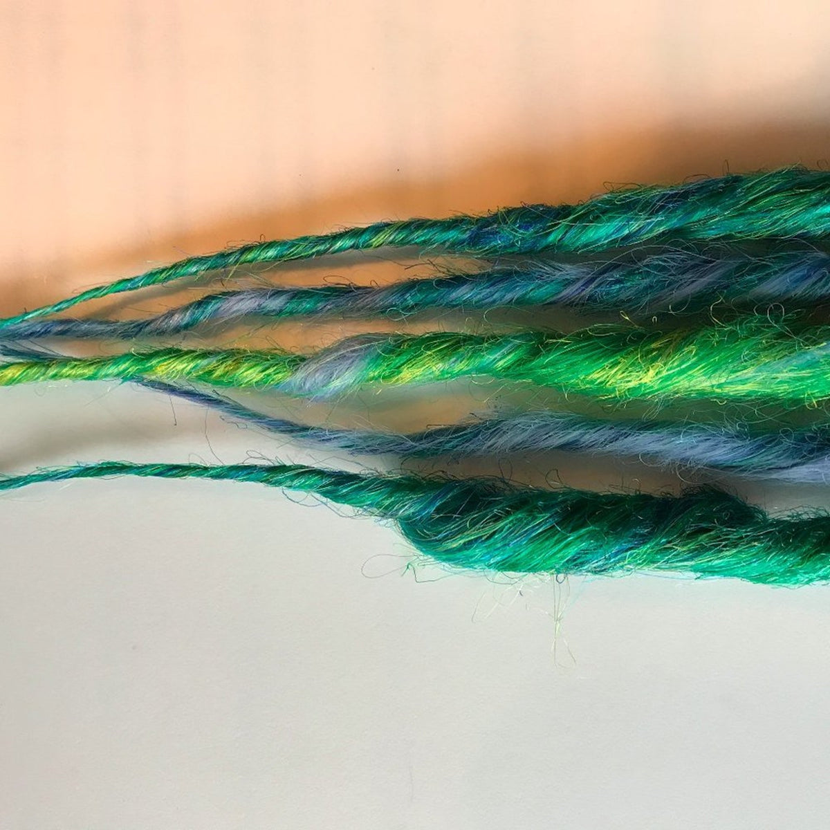 Green Blue Clip in Dread Dreadlock Hair Extensions