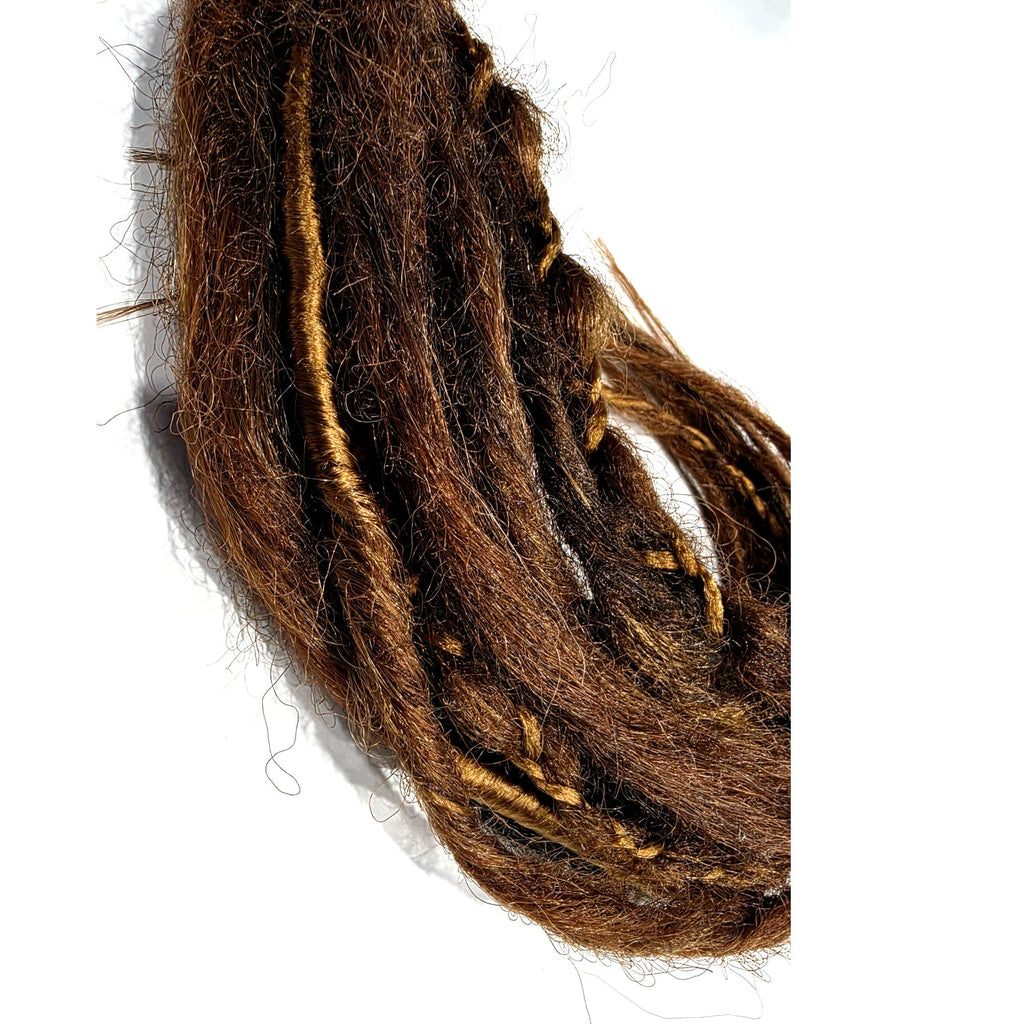 10 SE Single Ended Auburn Brown Mix Dreads Dreadlocks Hair Extensions