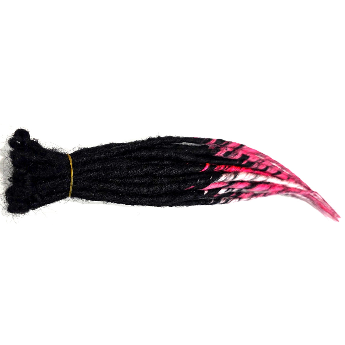 15 SE Single Ended Black and Pink Ombre Dreads Dreadlock Hair Extensions