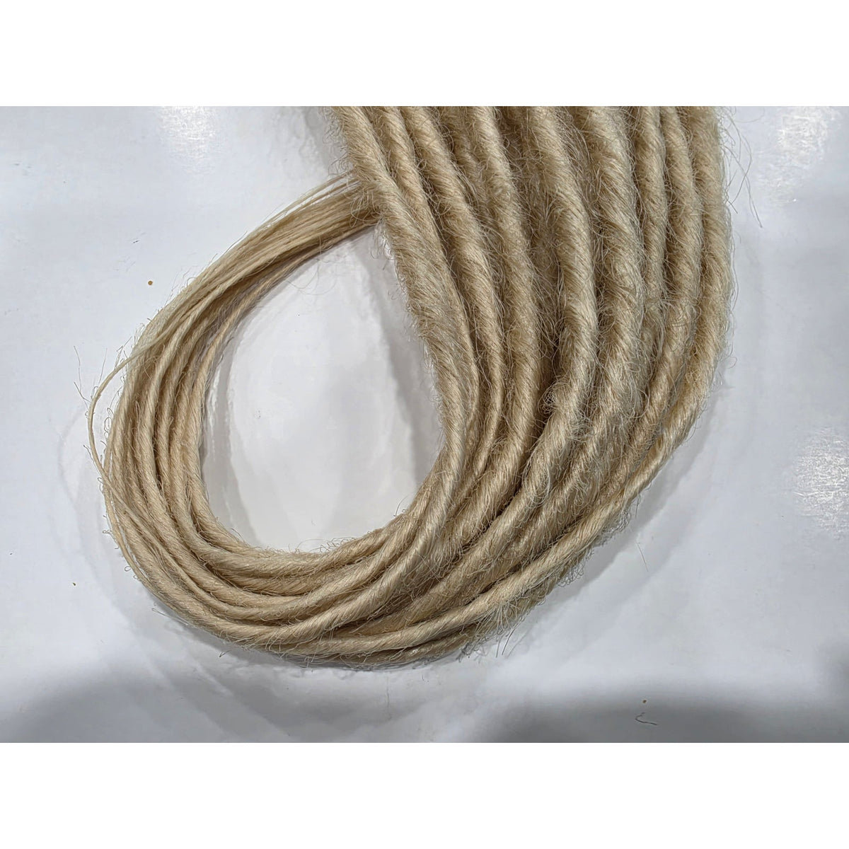 20 clip in synthetic dreadlocks – platinum blonde dreads on handmade weft, 2 clips