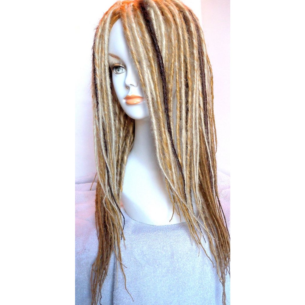 Full Cap Wig Dread Dreadlock Light Medium and Dark Blonde w/accents Handmade