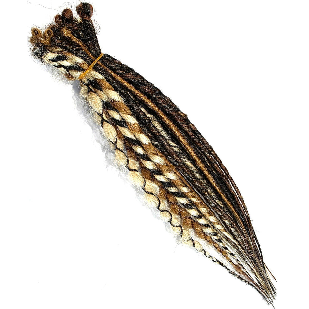20 SE Single Ended Blonde Brown Gold Synthetic Dreads Dreadlocks Hair Extensions
