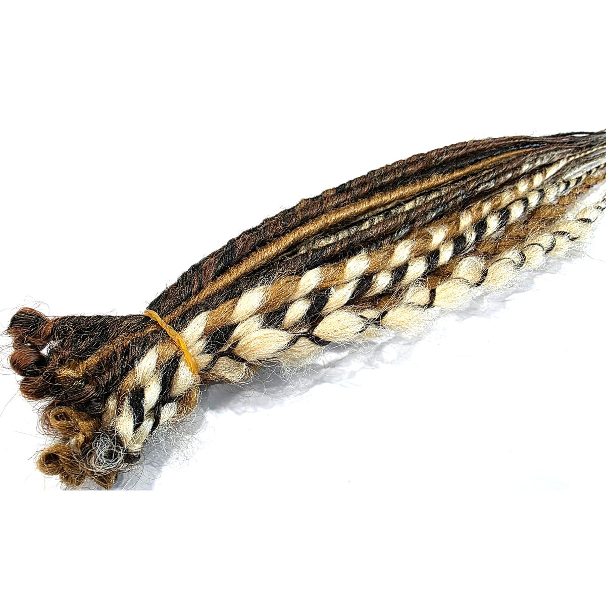20 SE Single Ended Blonde Brown Gold Synthetic Dreads Dreadlocks Hair Extensions