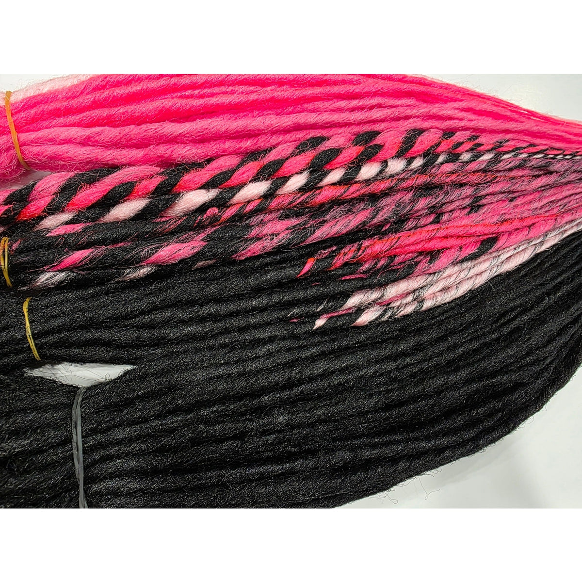 95 SE Single Ended Black & Pink Synthetic Dreads Dreadlocks Hair Extensions