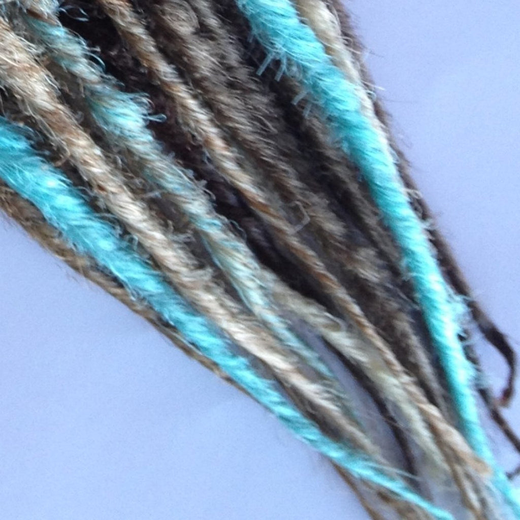 Brown Blonde Blue Dreads Dreadlock Hair Extensions