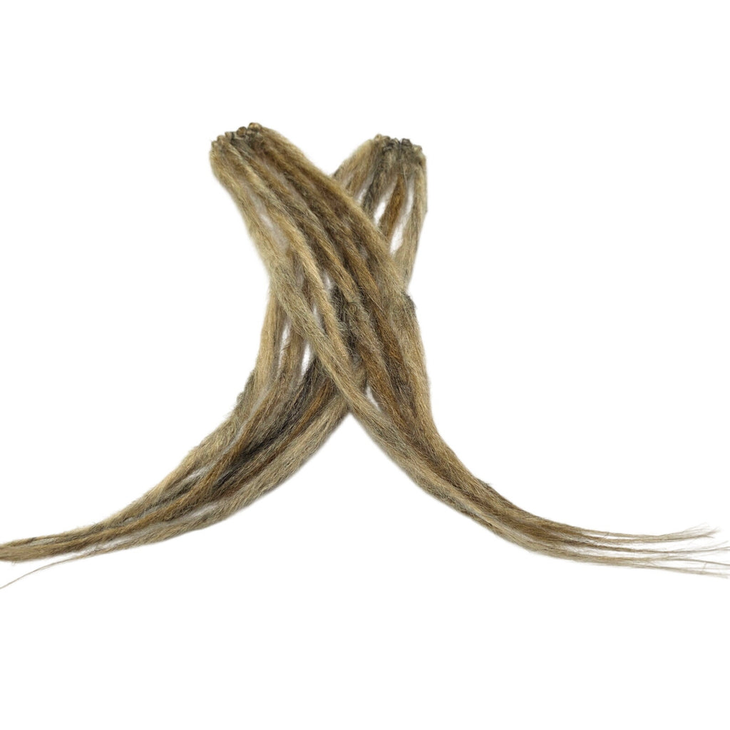 Clip in Synthetic Dreads Dreadlock Hair Extensions Dark Light Blonde Blend