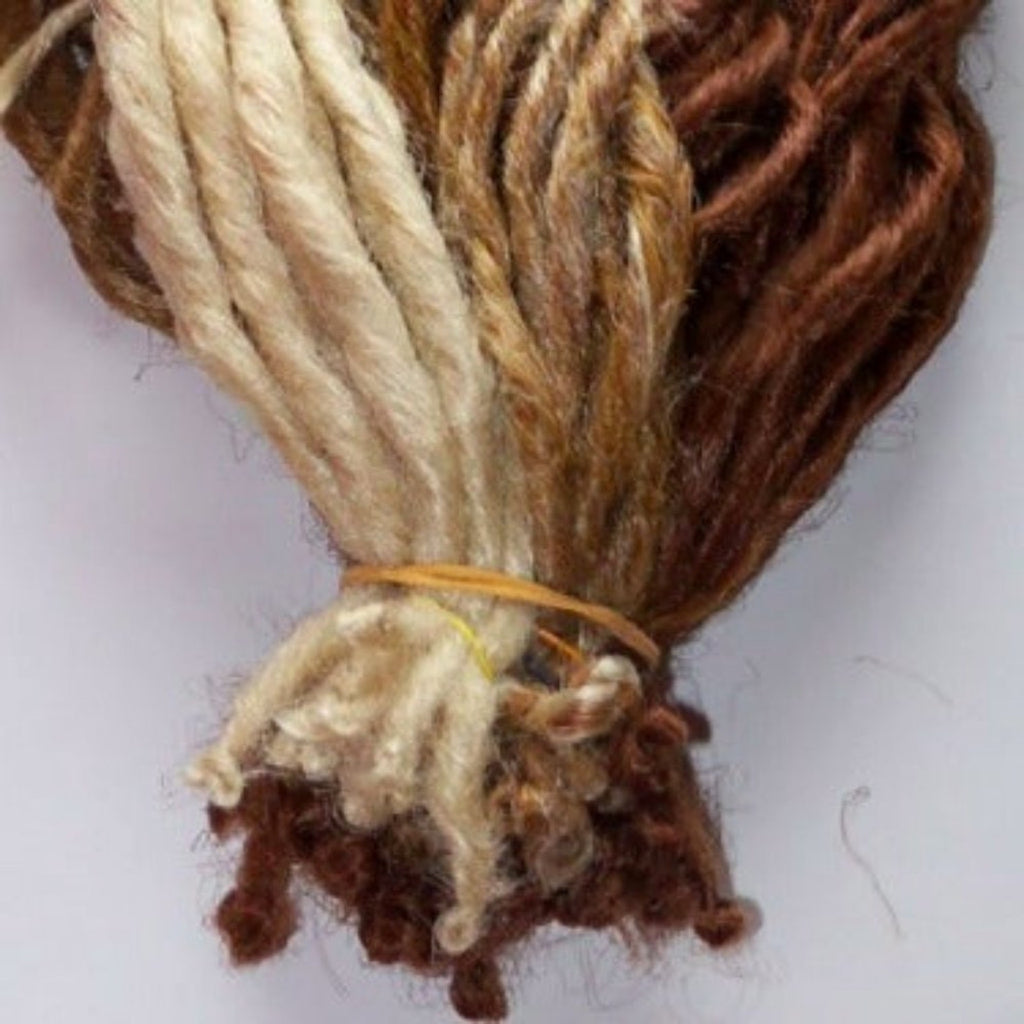 40 SE Single Ended Brown Auburn Blonde Wavy Curly Dread Dreadlock Hair Extension