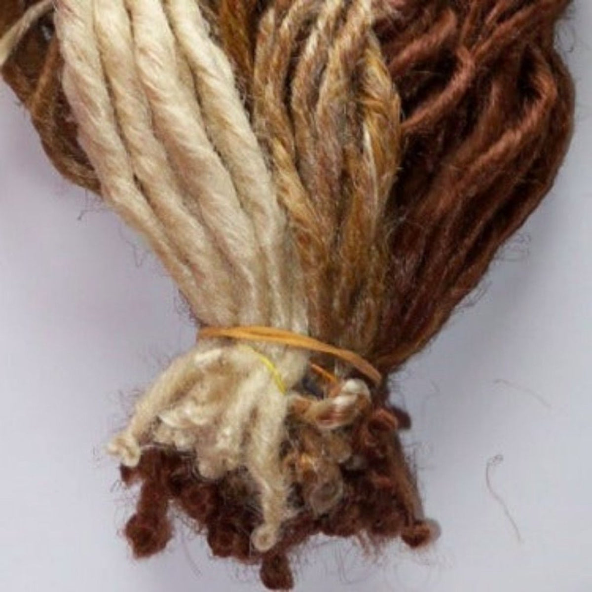 40 SE Single Ended Brown Auburn Blonde Wavy Curly Dread Dreadlock Hair Extension