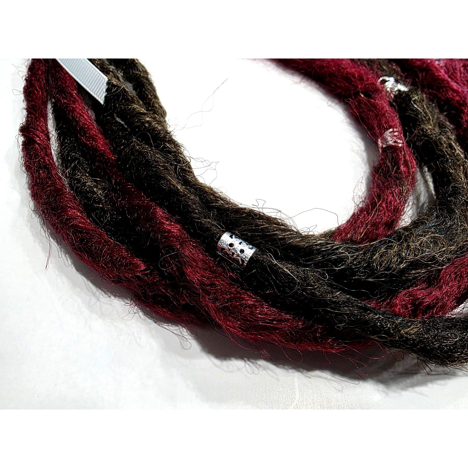 6 SE Single Ended Dreads Dreadlocks Hair Extensions Knotty Burgundy Red Brown