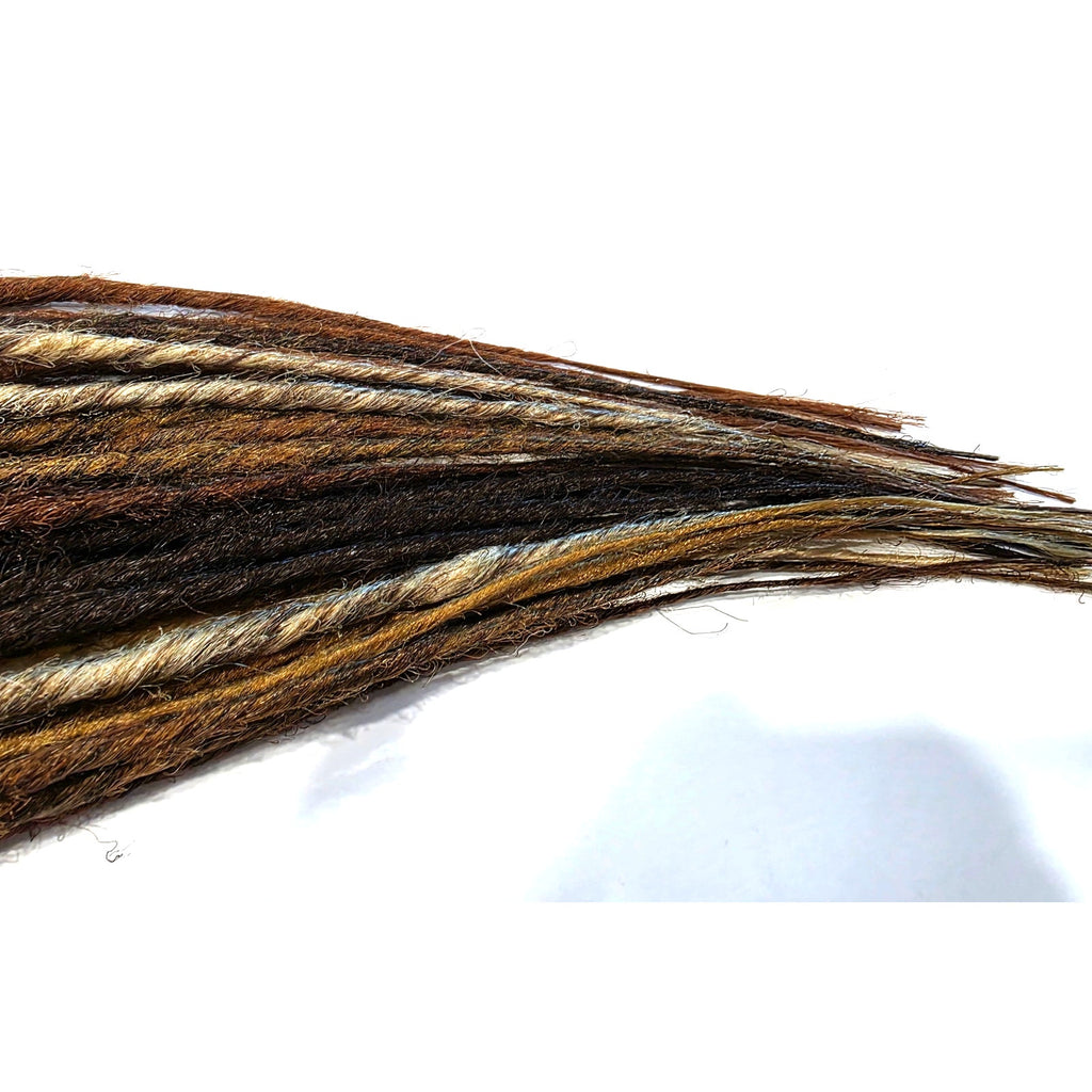 35 SE Single Ended Mix Dreads Dreadlocks Hair Extensions Brown Blonde Auburn