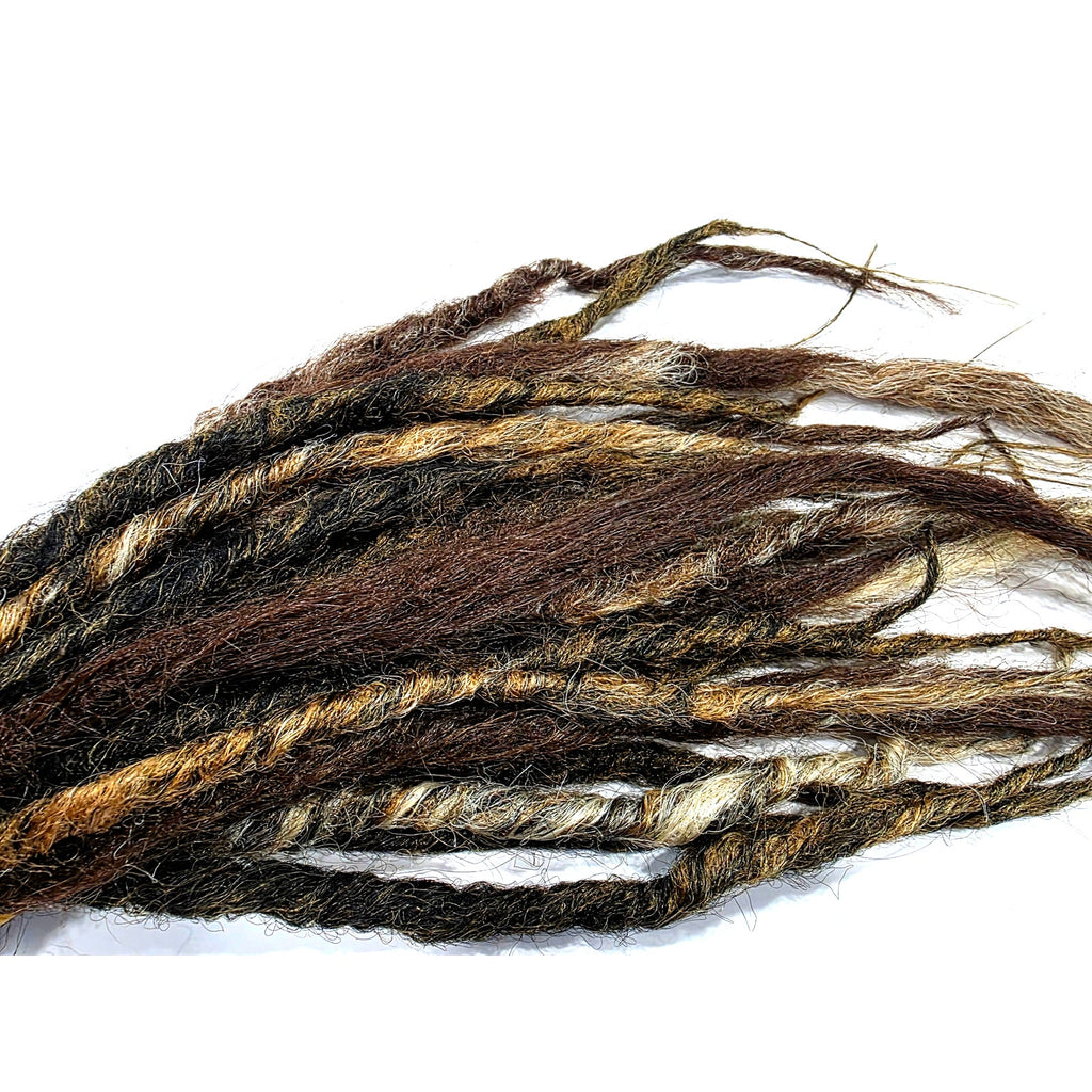 35 SE Single Ended Thick Knotty Brown Blend Dreads Dreadlock Hair Extensions