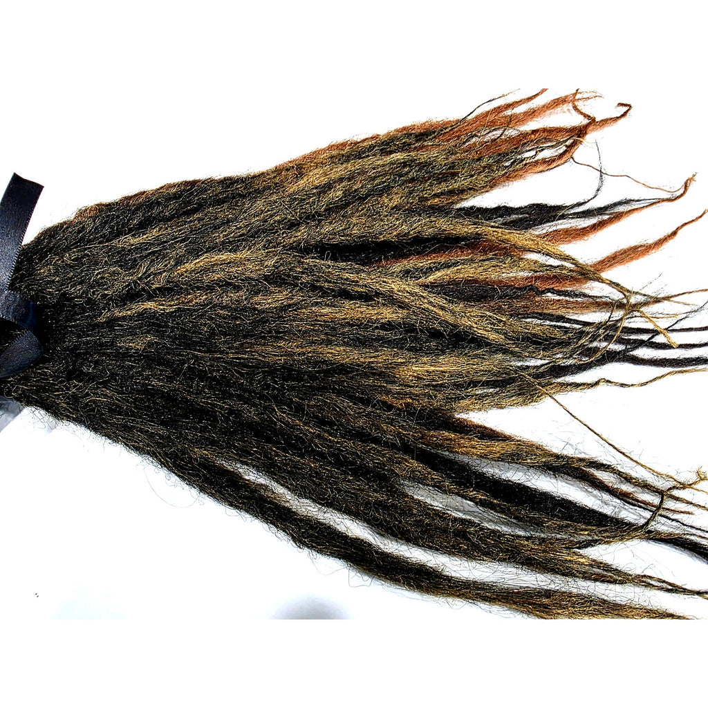 50 SE Single Ended Synthetic Dreads Brown Auburn Blonde Knotty Natural Style