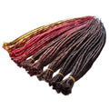 110 SE Single Ended Synthetic Dreads Dreadlocks Hair Extensions Brown Red Gold