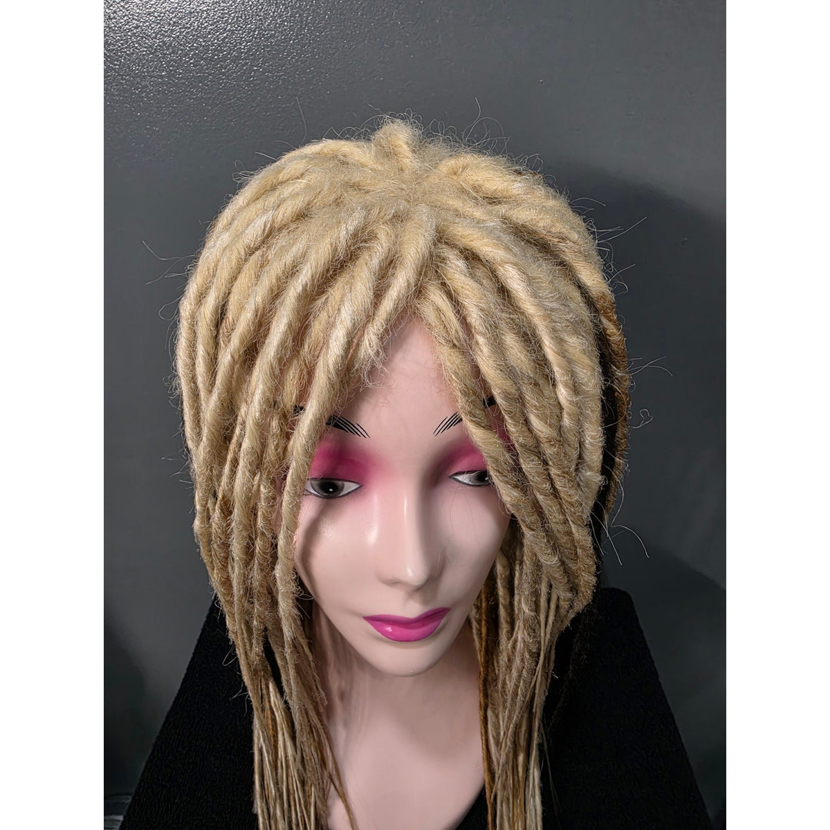 Full Cap Dreadlock Dread Wig Blonde Mix Light and Dark Synthetic Handmade 22 in