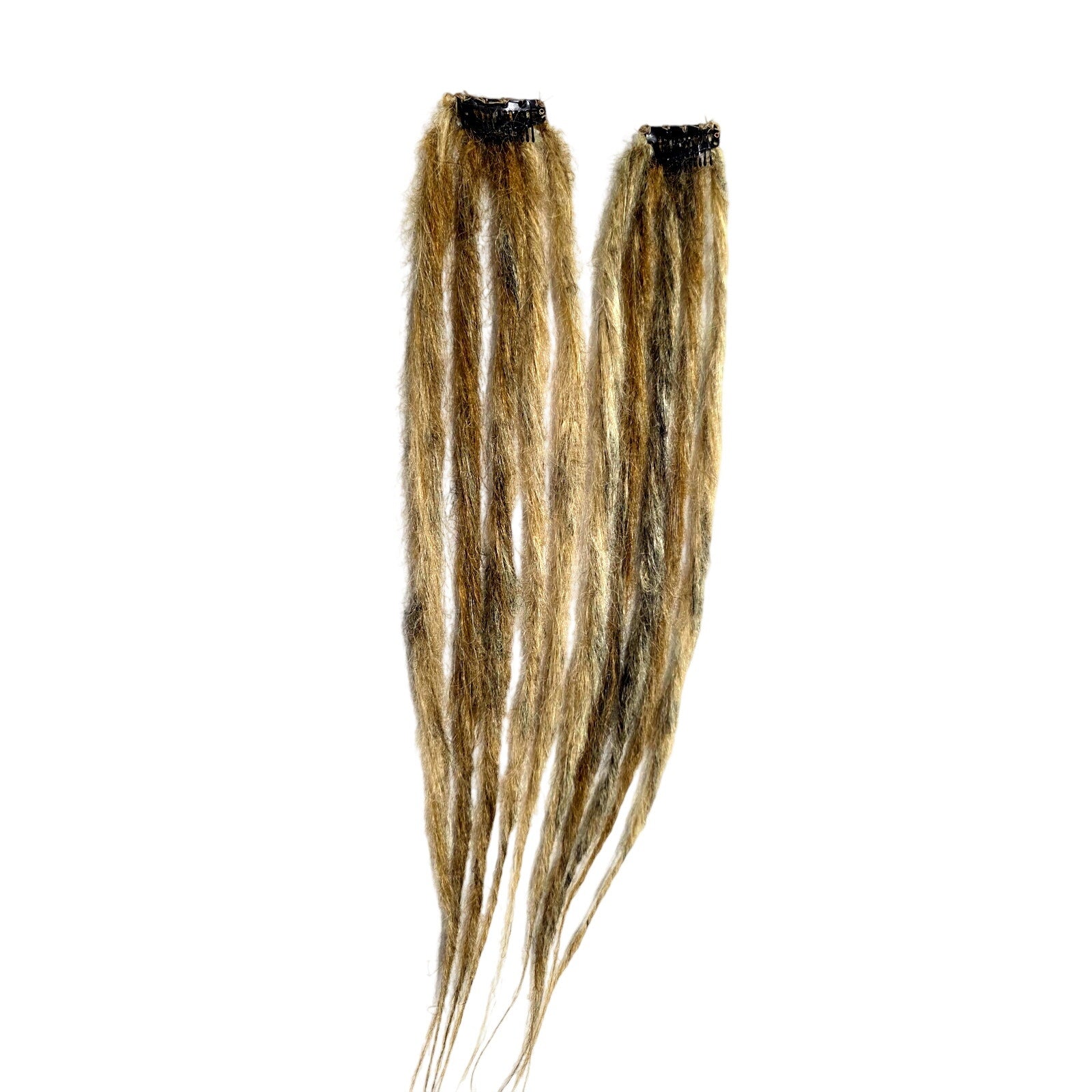 Clip in Synthetic Dreads Dreadlock Hair Extensions Dark Light Blonde Blend