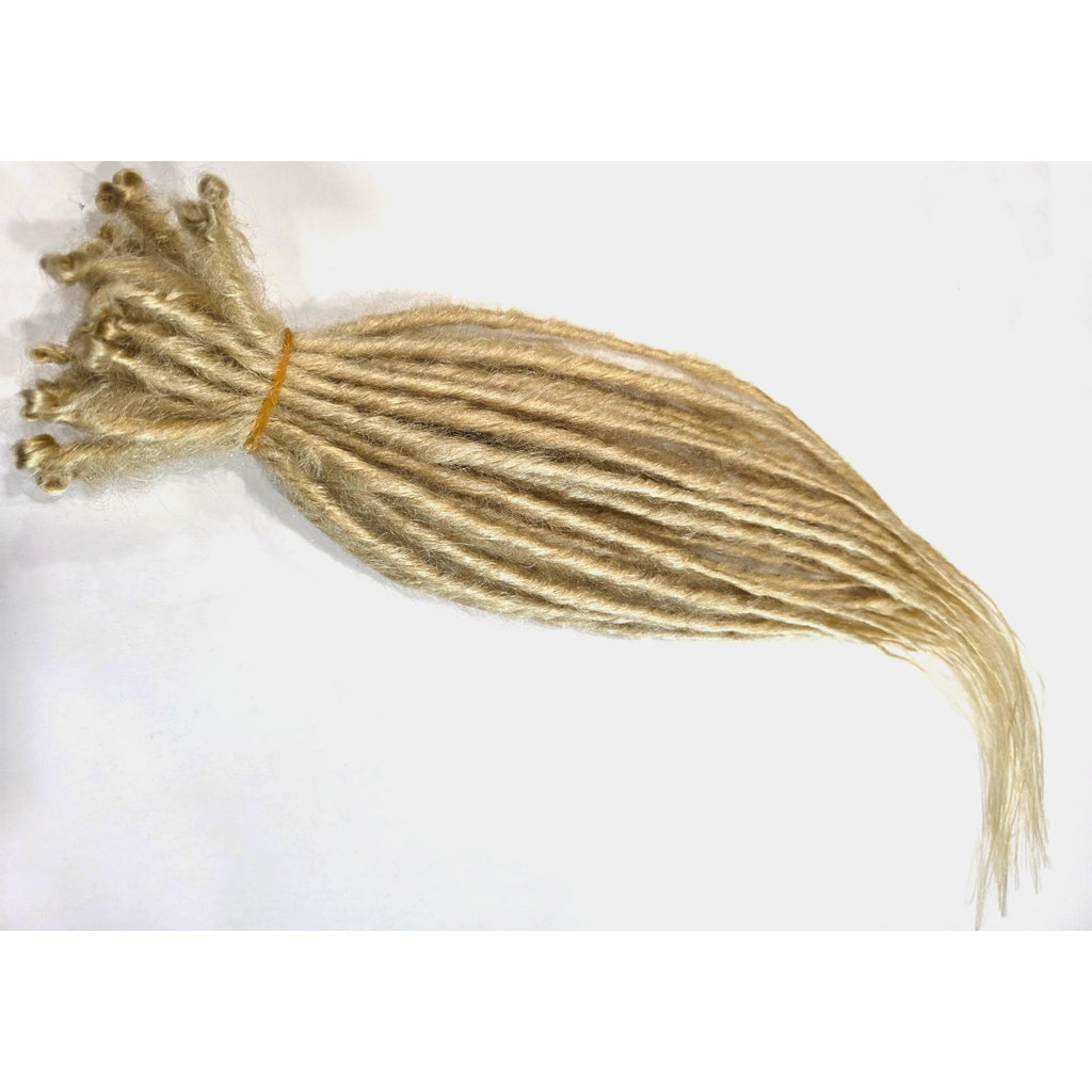 30 SE Single Ended Platinum Blonde Dread Dreadlock Hair Extensions Long Ends