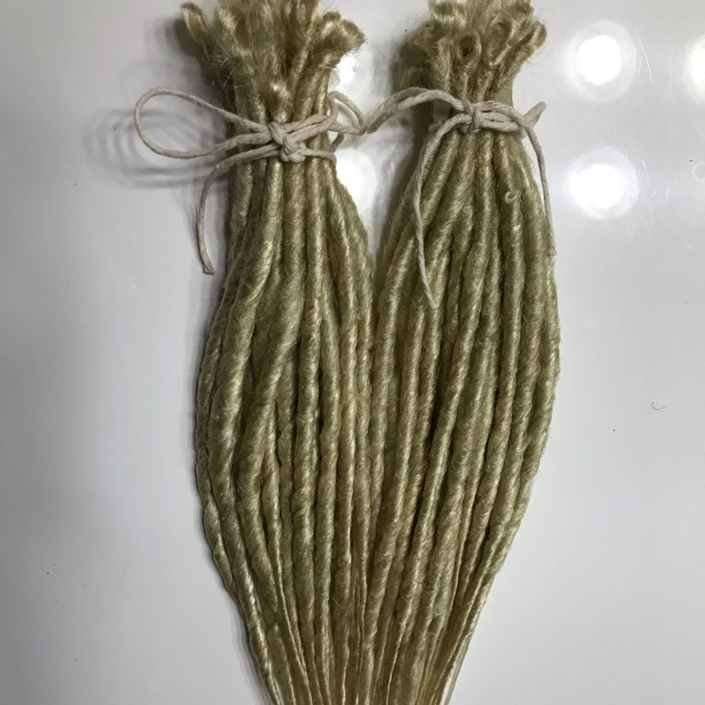 50 SE Single Ended Platinum Blonde Dreads Dreadlock Hair Extensions