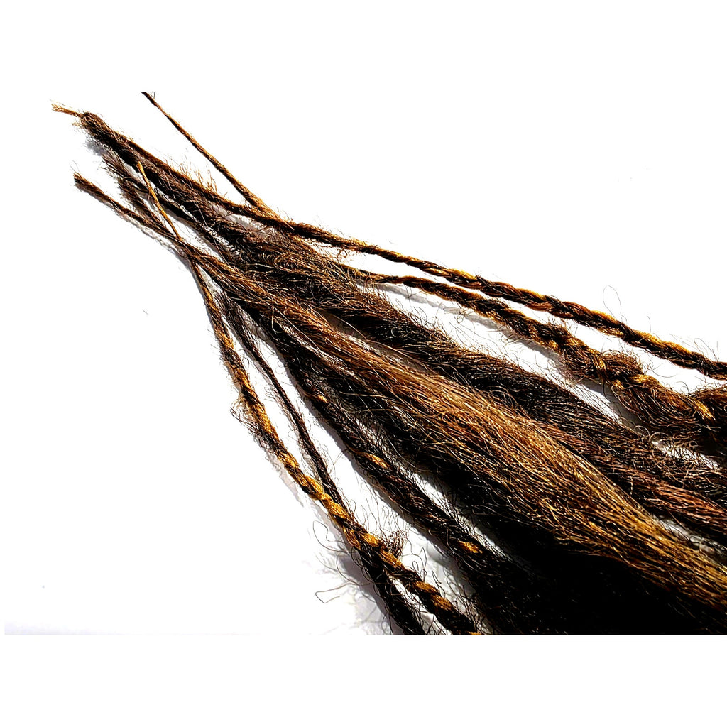 10 SE Single Ended Brown Natural Mix Synthetic Dreads Dreadlocks Hair Extensions