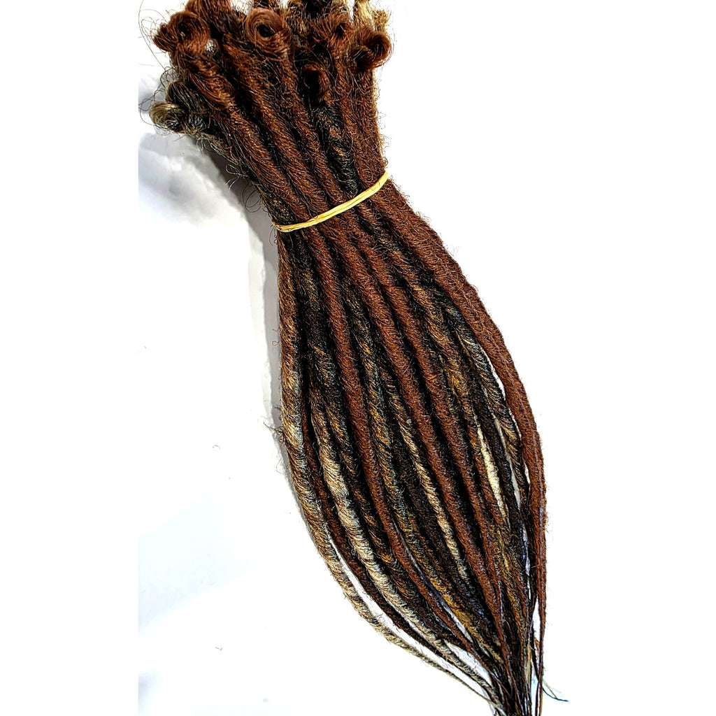 35 SE Single Ended Mix Dreads Dreadlocks Hair Extensions Brown Blonde Auburn