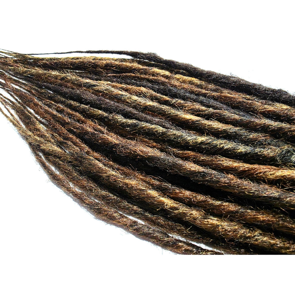45 SE Single Ended Mix Dreads Dreadlocks Hair Extensions Brown Auburn
