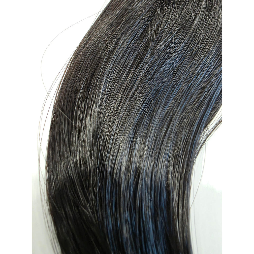 Darkest brown ponytail extension 24 inch, color 2 deep brunette straight synthetic hair fall