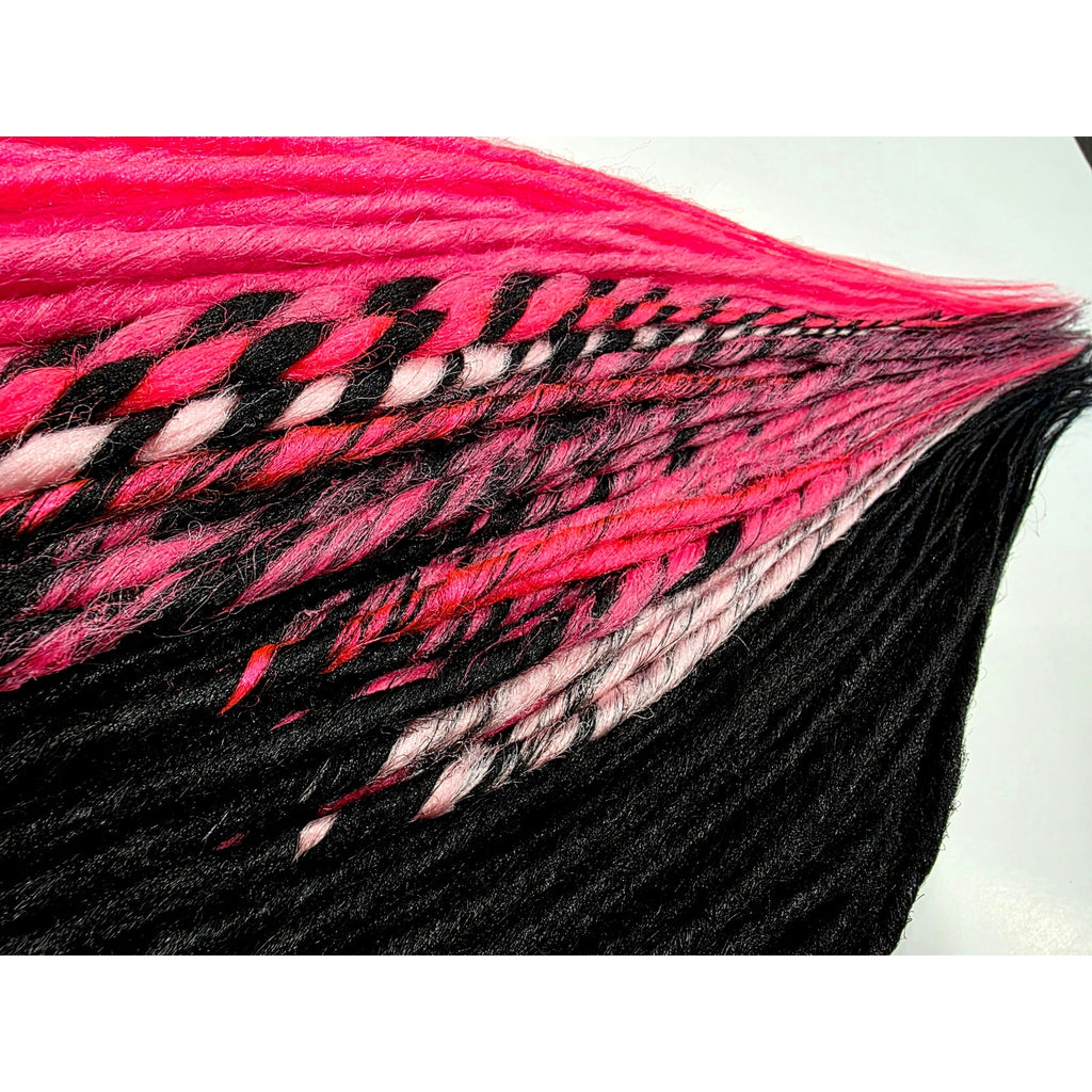 95 SE Single Ended Black & Pink Synthetic Dreads Dreadlocks Hair Extensions