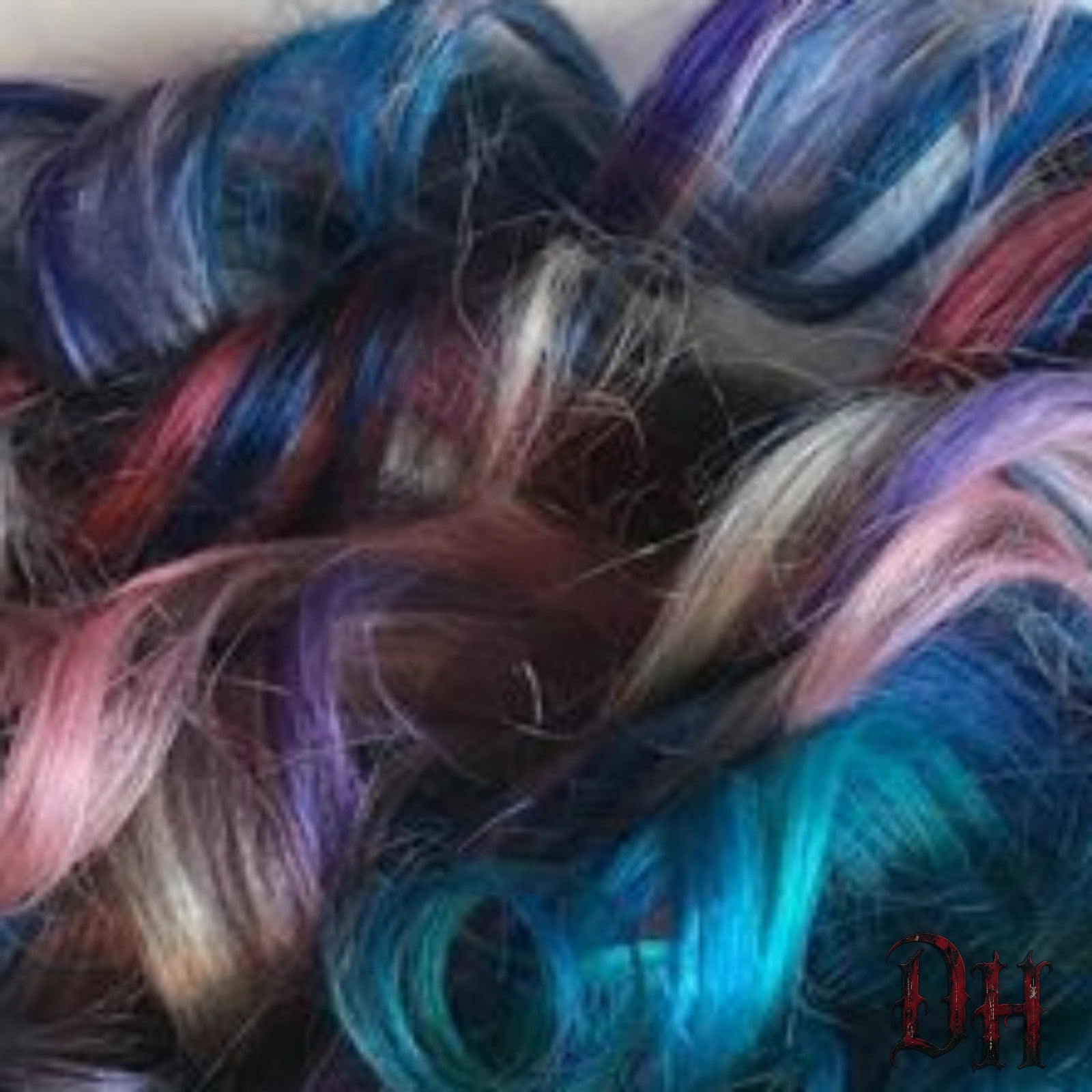 Balayage Ombre Human Hair Extensions Clip or Tape Black Teal Blue Pink Purple