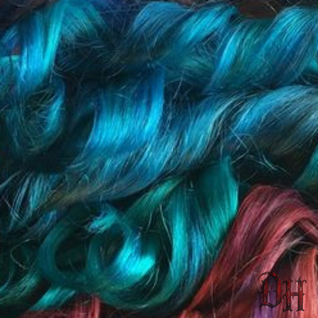Balayage Ombre Human Hair Extensions Clip or Tape Black Teal Blue Pink Purple