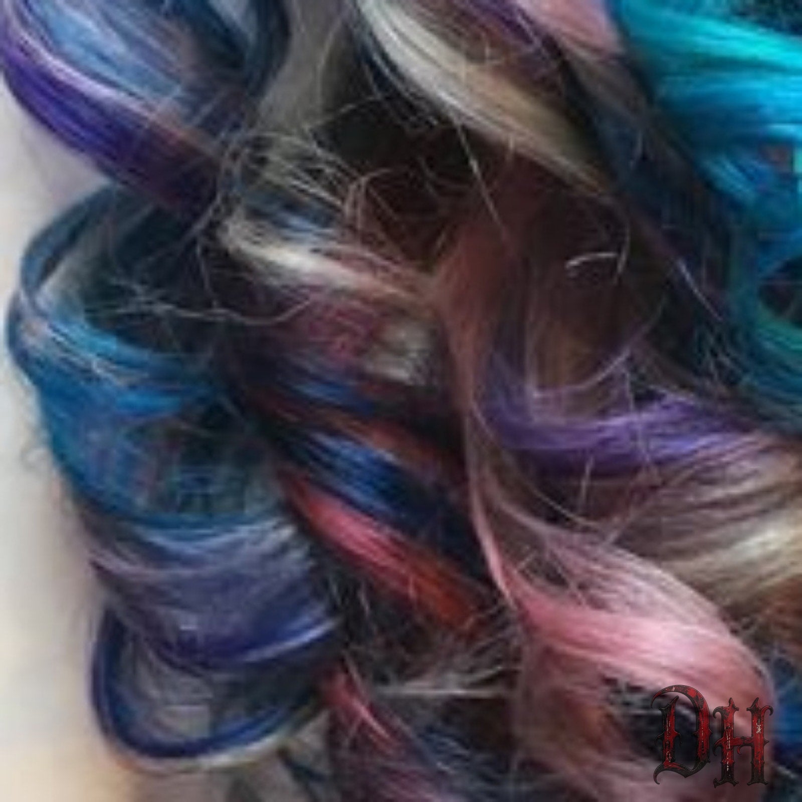Balayage Ombre Human Hair Extensions Clip or Tape Black Teal Blue Pink Purple