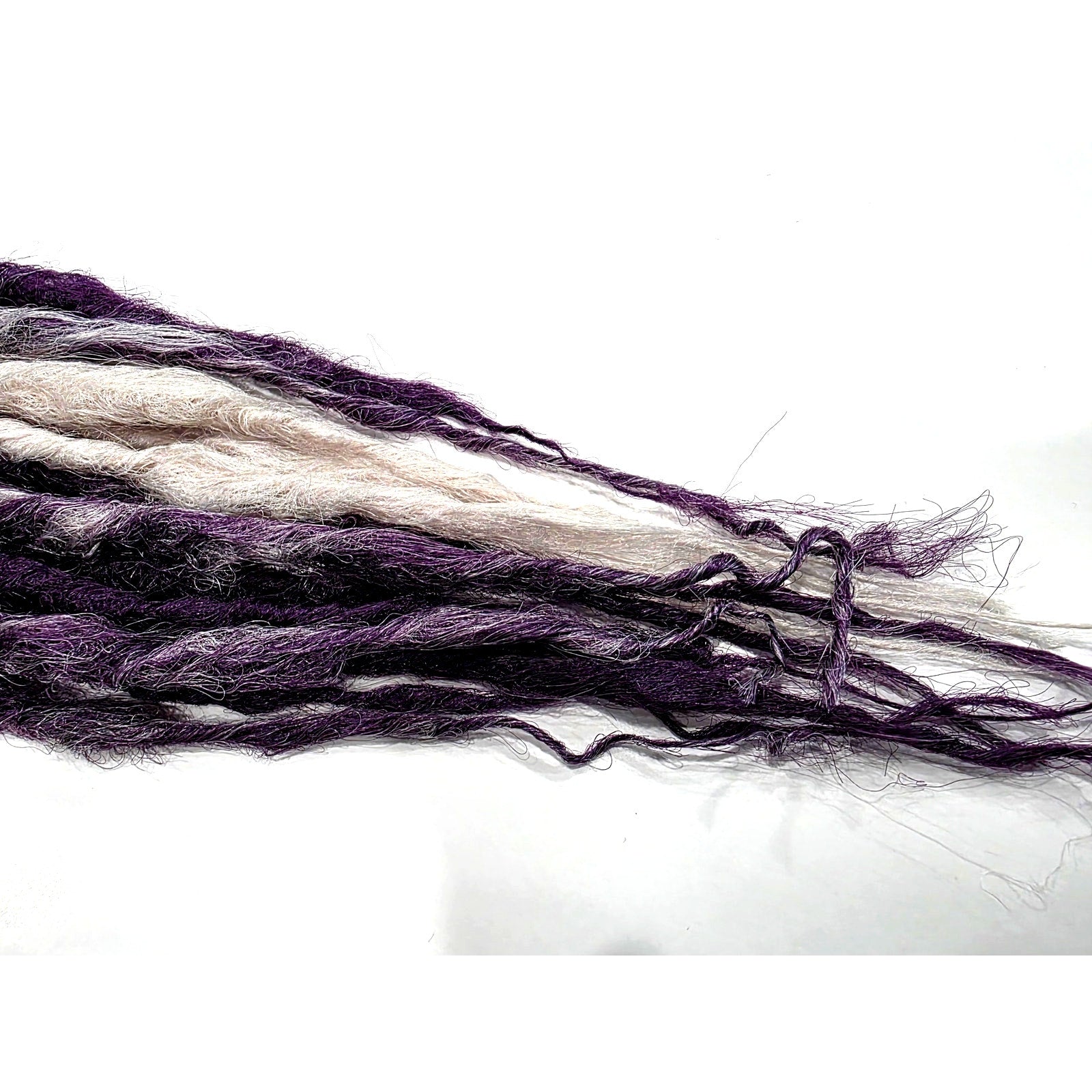 10 SE Single Ended Dark Purple Silver White Dreads Dreadlocks Hair Extensions