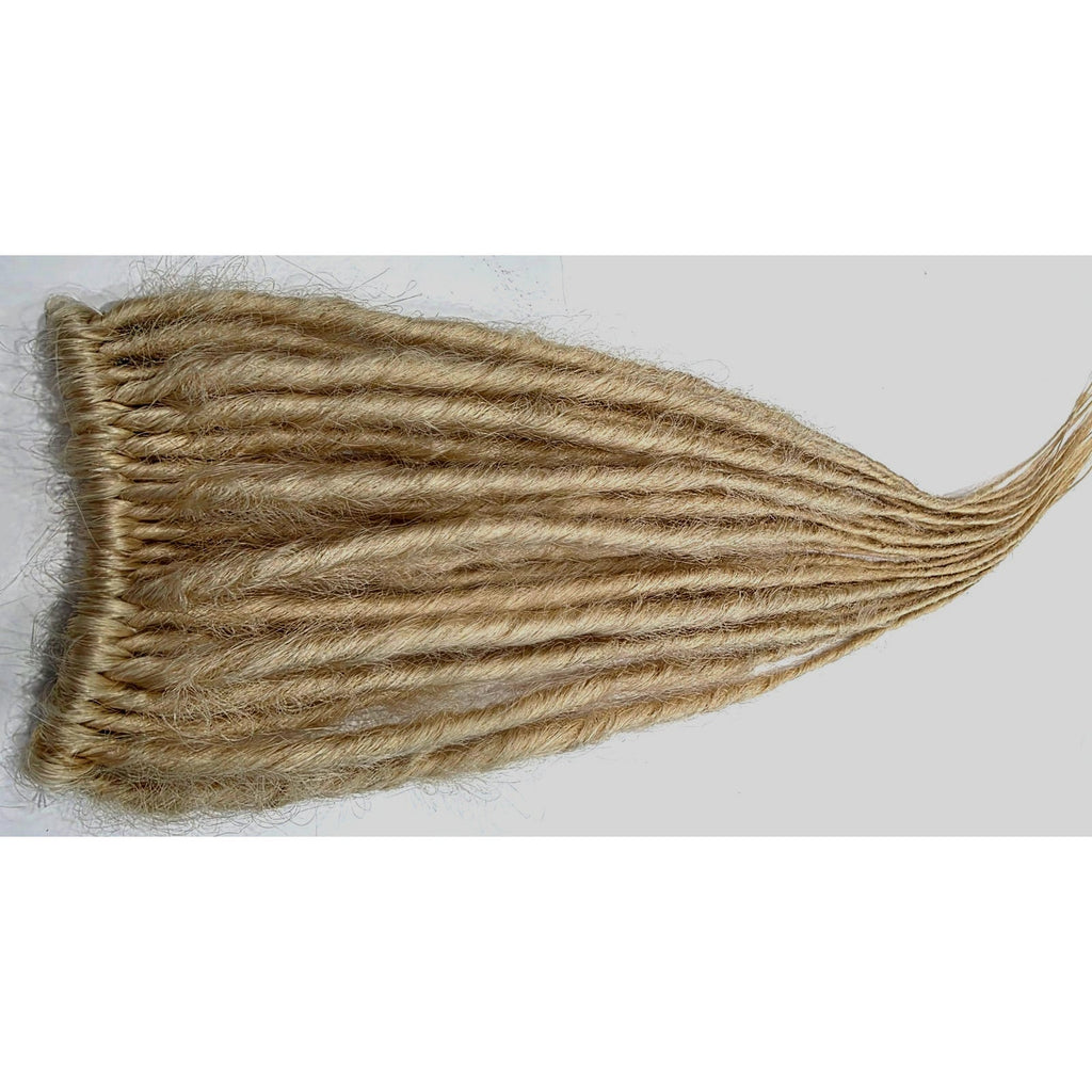 20 clip in synthetic dreadlocks – platinum blonde dreads on handmade weft, 2 clips