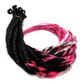 15 SE Single Ended Black and Pink Ombre Dreads Dreadlock Hair Extensions