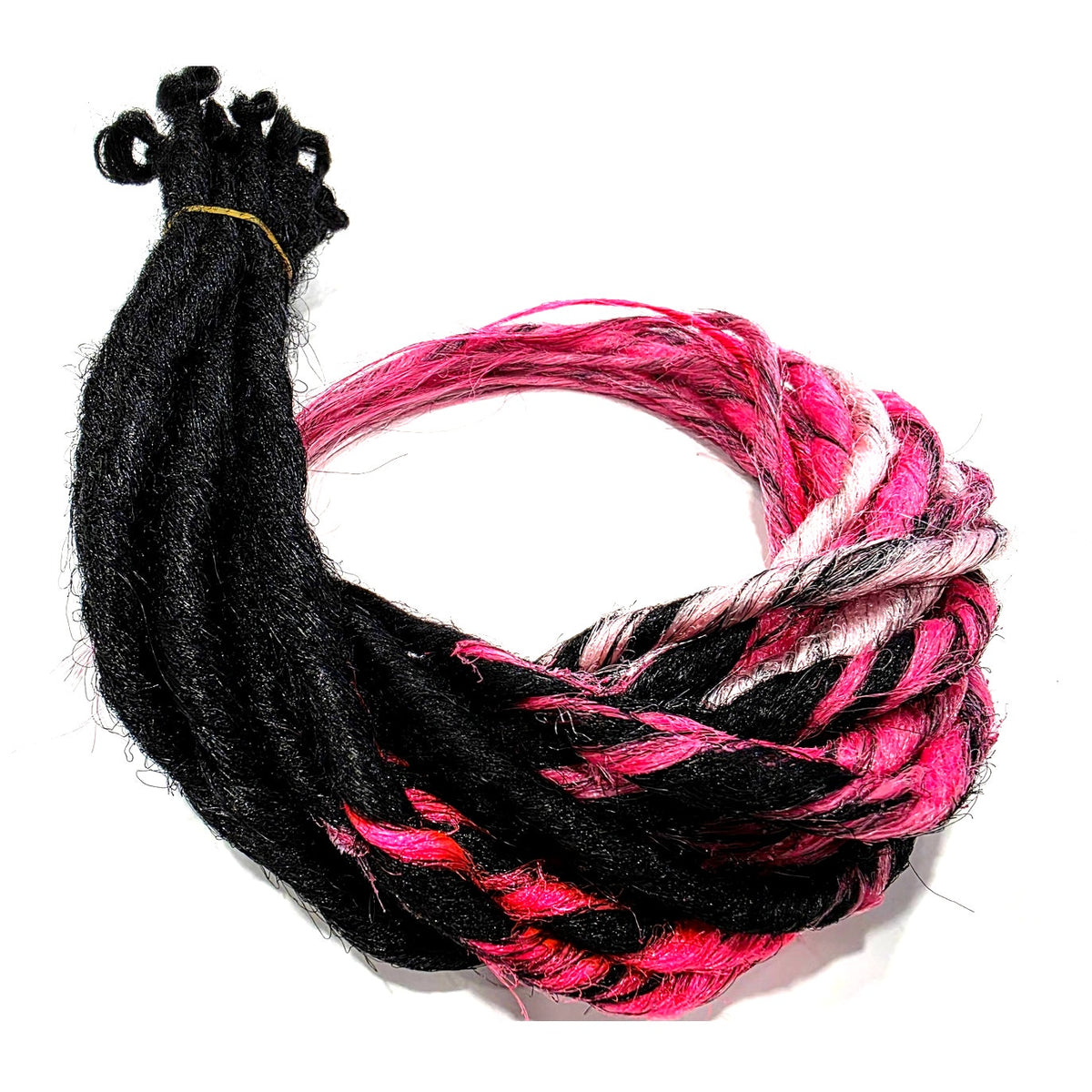 15 SE Single Ended Black and Pink Ombre Dreads Dreadlock Hair Extensions