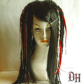 Black Red White Full Dread Dreadlock Wig HANDMADE
