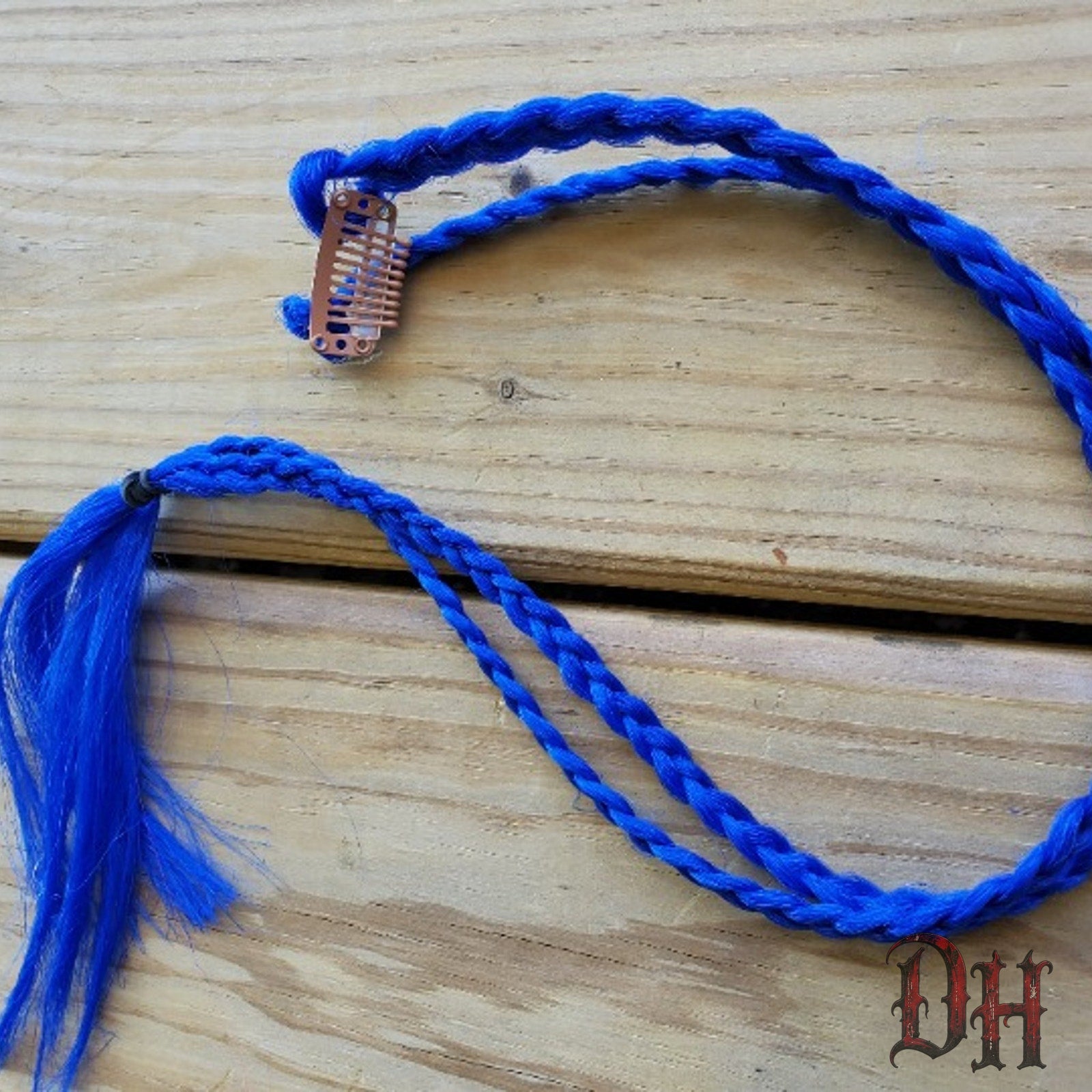 Blue Clip in Braids Hair Extensions Brand new