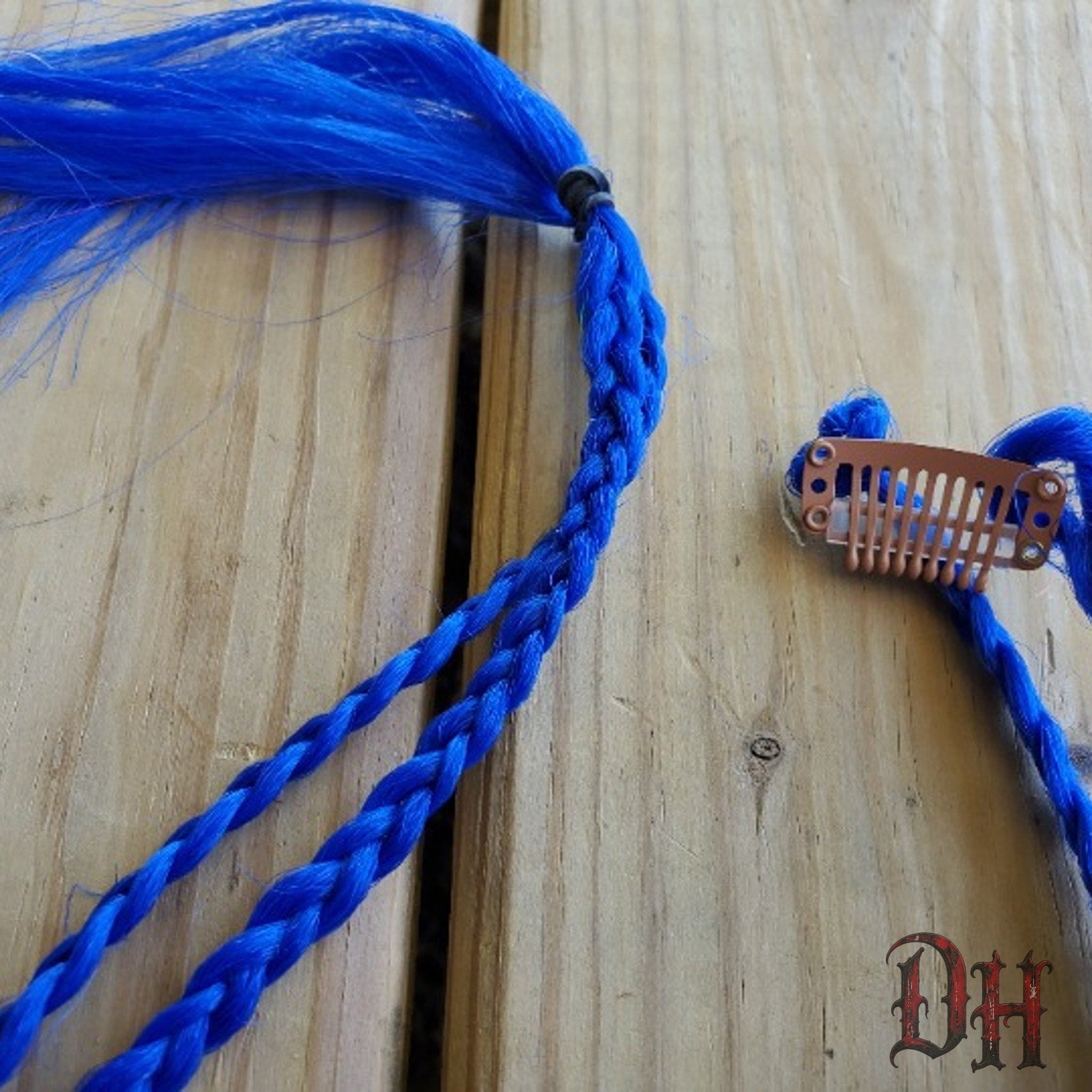 Blue Clip in Braids Hair Extensions Brand new