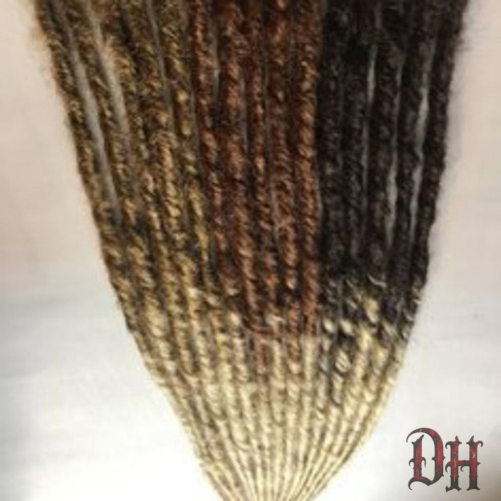 Brown Auburn Blonde Clip in Dreads Dreadlocks Ombre Hair Extensions