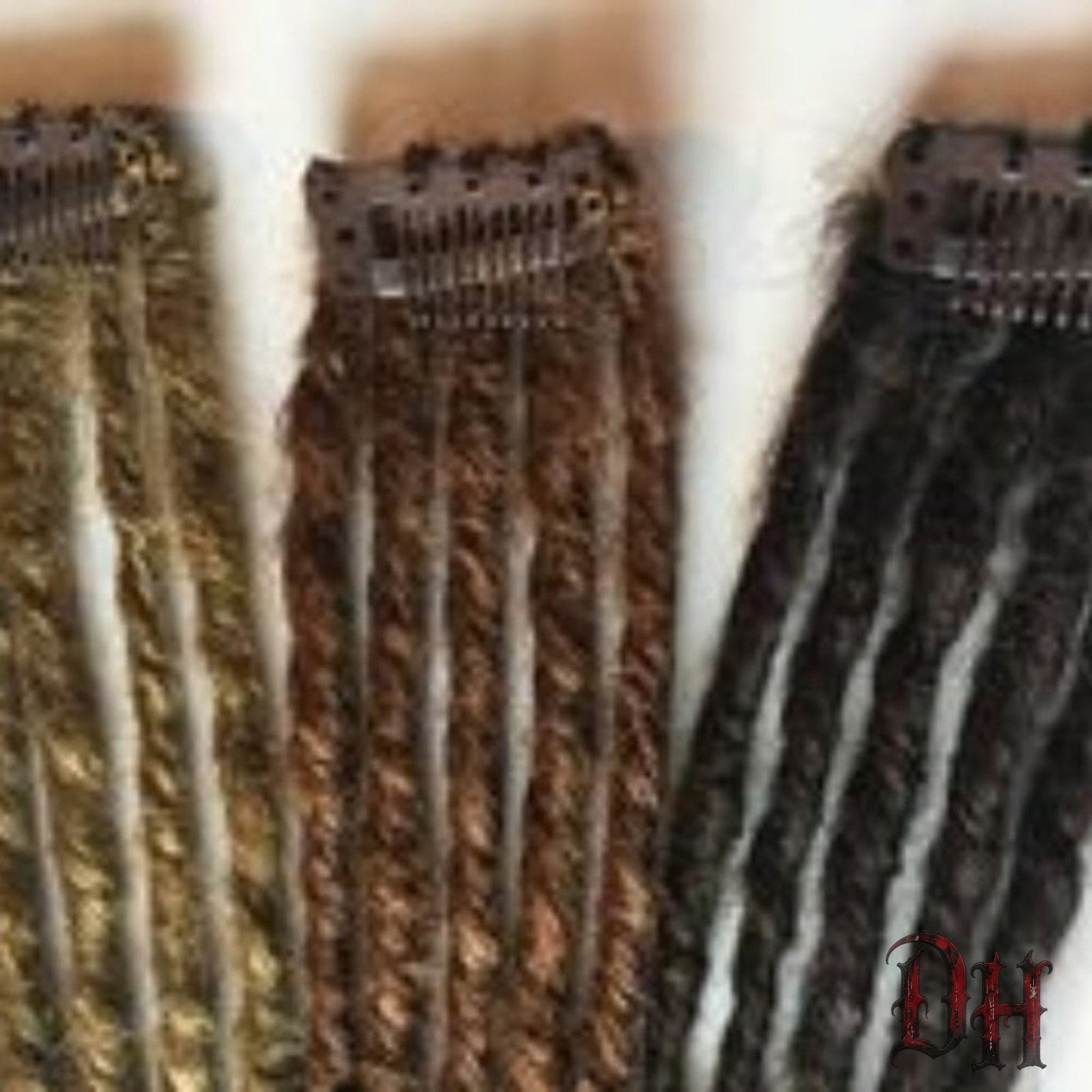 Brown Auburn Blonde Clip in Dreads Dreadlocks Ombre Hair Extensions