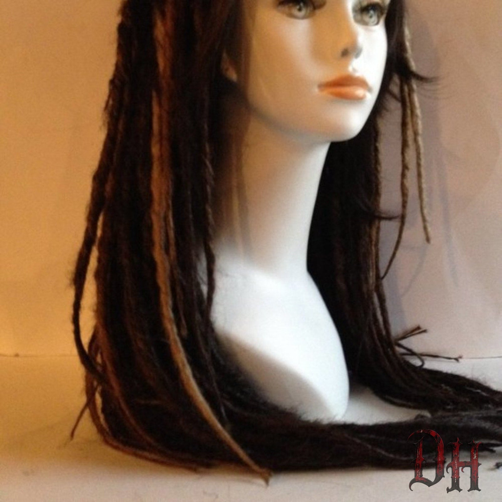 Brown Full Dread Dreadlock Wig With Fringe Bangs