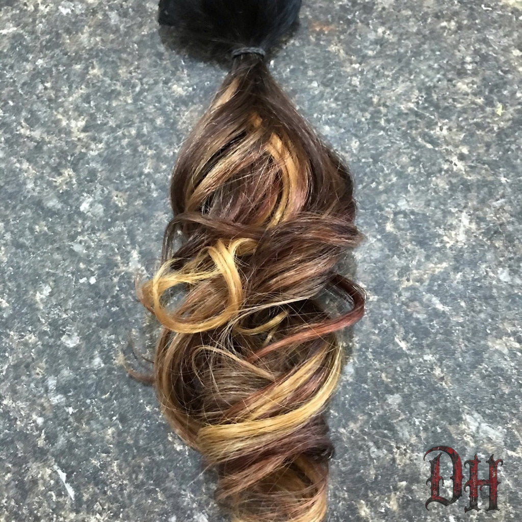 Brown Gold Auburn Balayage Ombre Hair Extensions Clip / Tape Human Hair