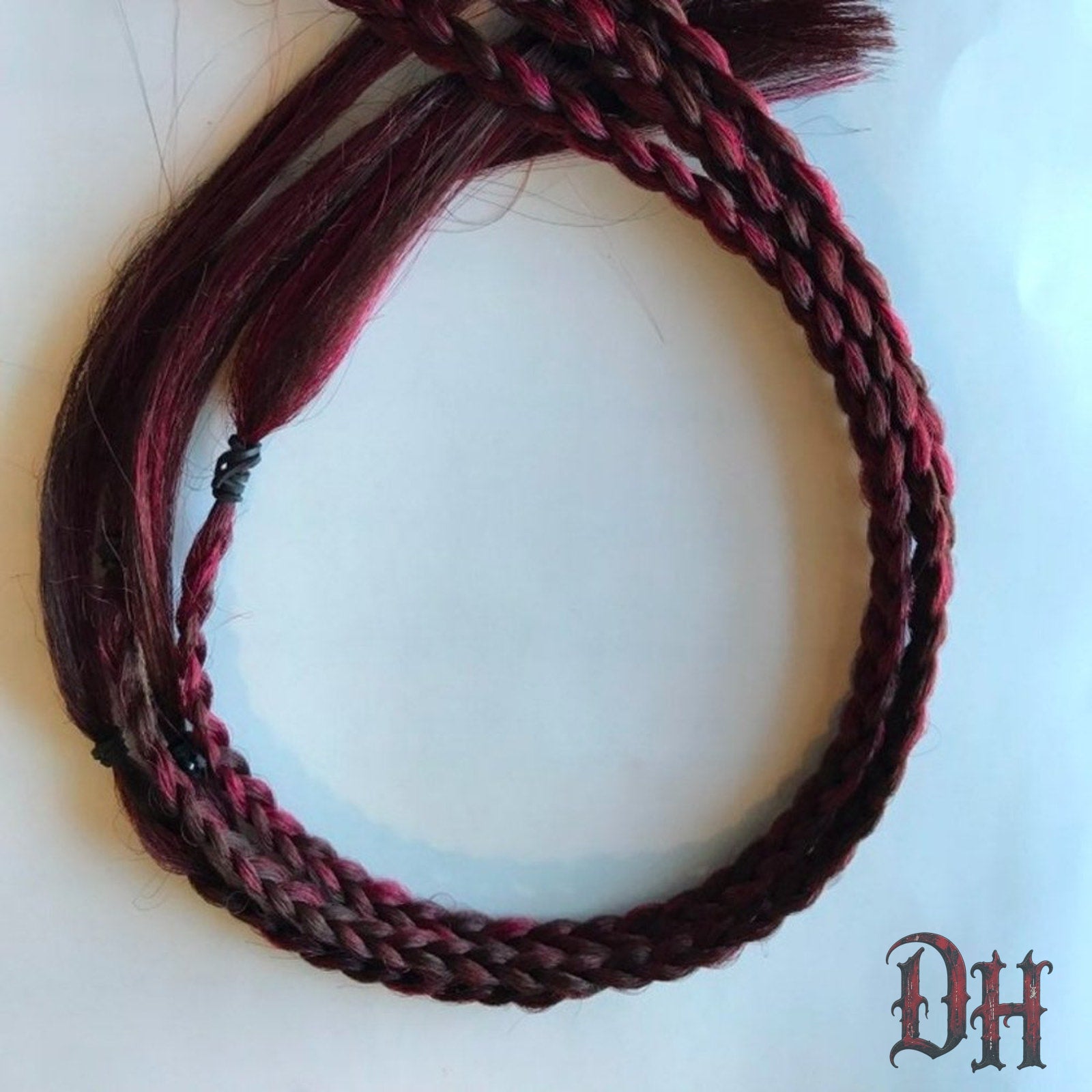 Burgundy Brown Clip in Braids Hair Extensions Long New
