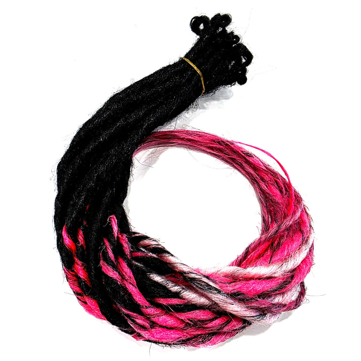 15 SE Single Ended Black and Pink Ombre Dreads Dreadlock Hair Extensions