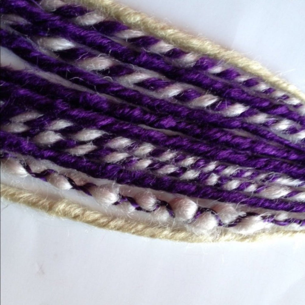 6 Double Ended Purple White DE Dreads Dreadlocks Hair Extensions
